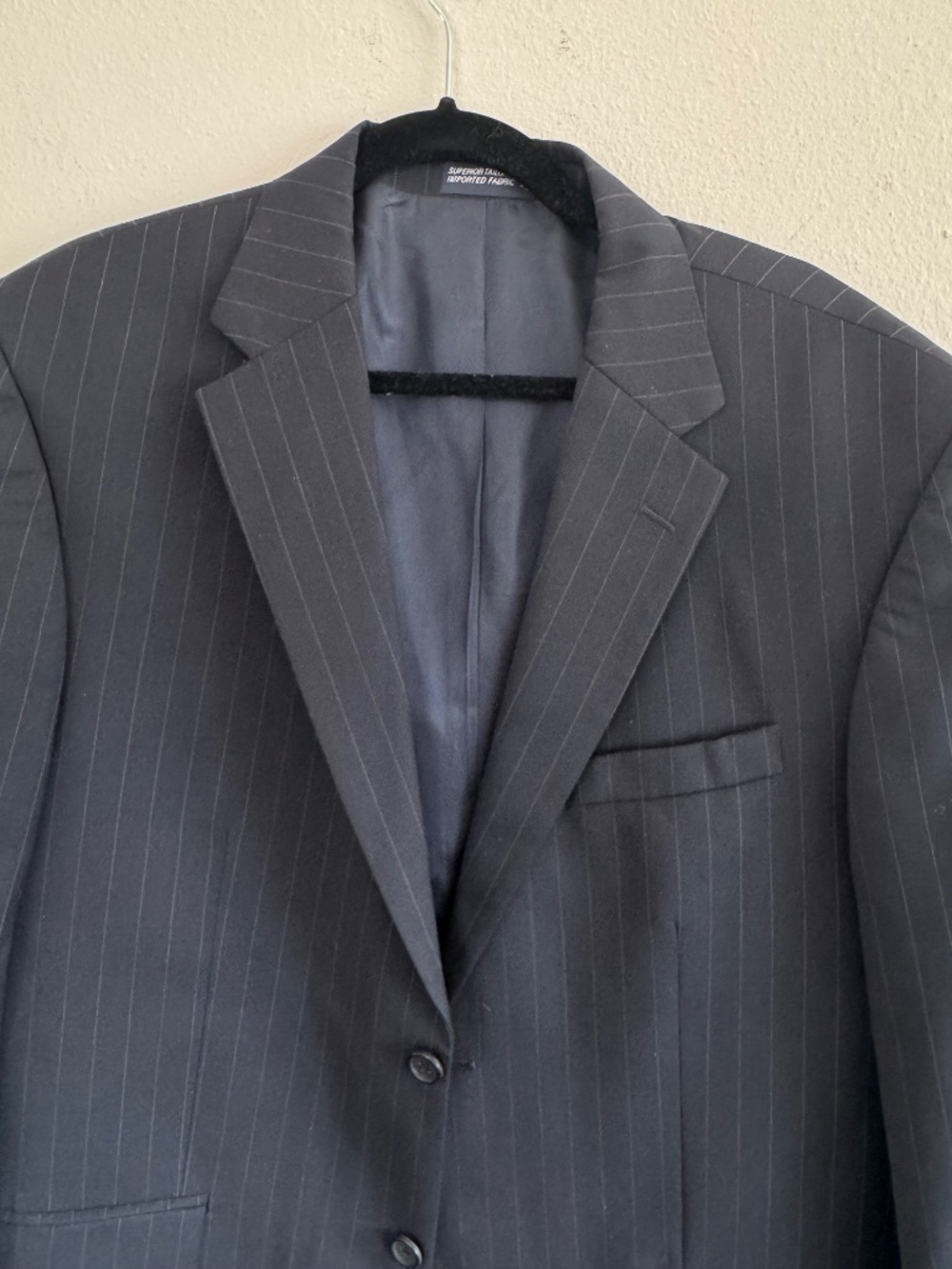 Nautica Classic Black Pinstripe Men's Suit Jacket and Pants - Picture 2 of 12